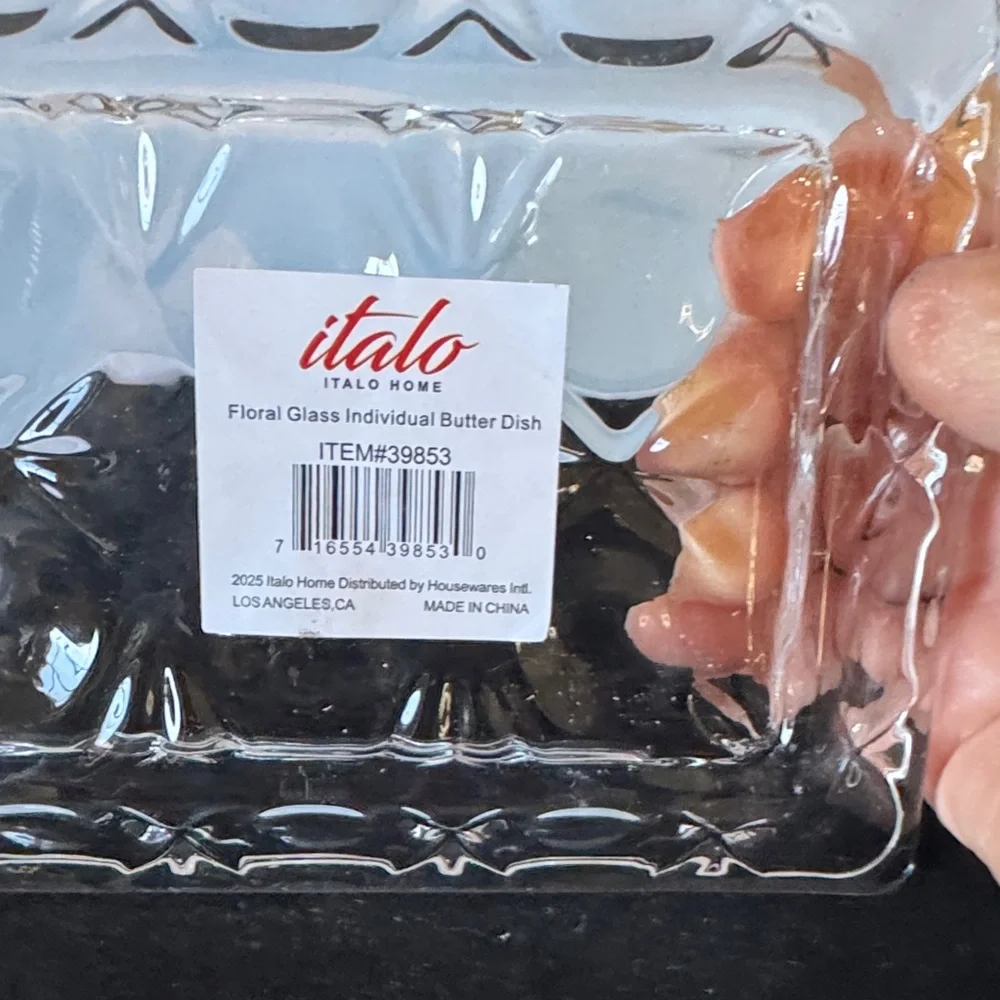 Elegant Vintage-inspired Clear Glass Butter Dish by Italo Homes